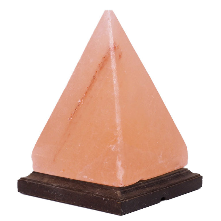 Pyramid Salt Lamp - Timber Base (12V-12W)