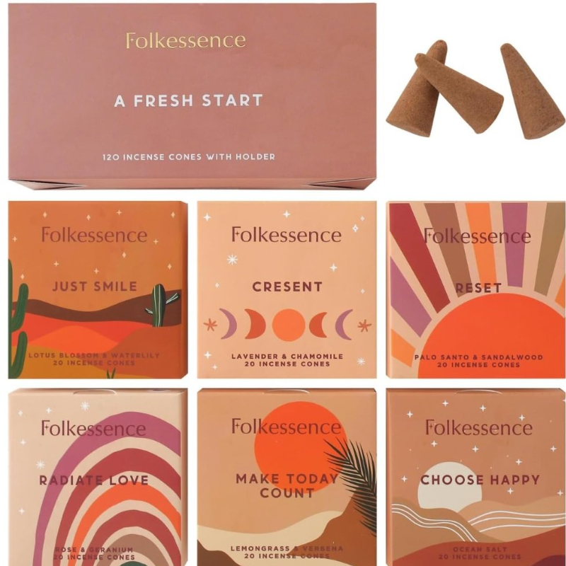 Folkessence Incense Cones Gift A Fresh Start 120 Cones