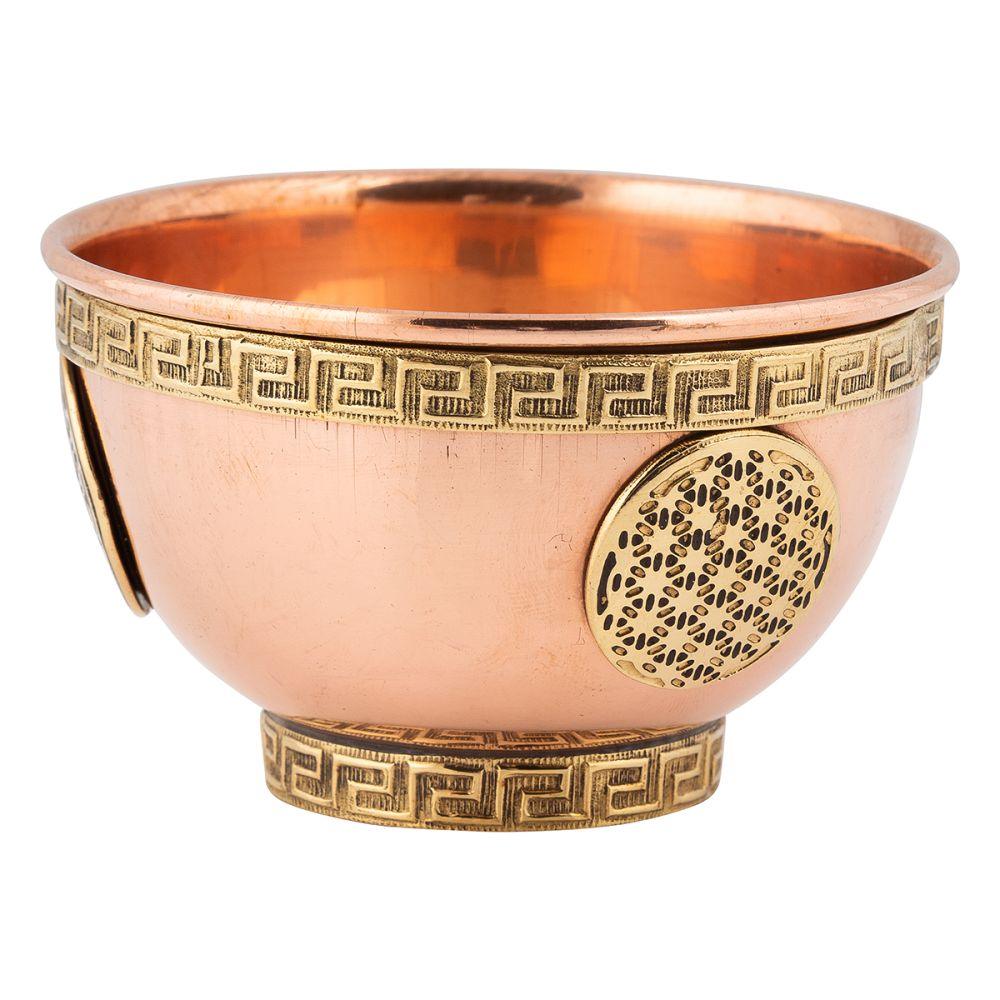 Copper Offering Bowl Flower of Life 4.5cm x 7.5cm - Inspire Me Naturally 