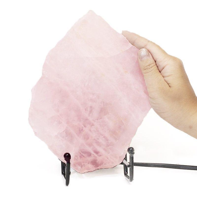 Natural Slice Rose Quartz Crystal Lamp - Approx 1kg - Inspire Me Naturally 