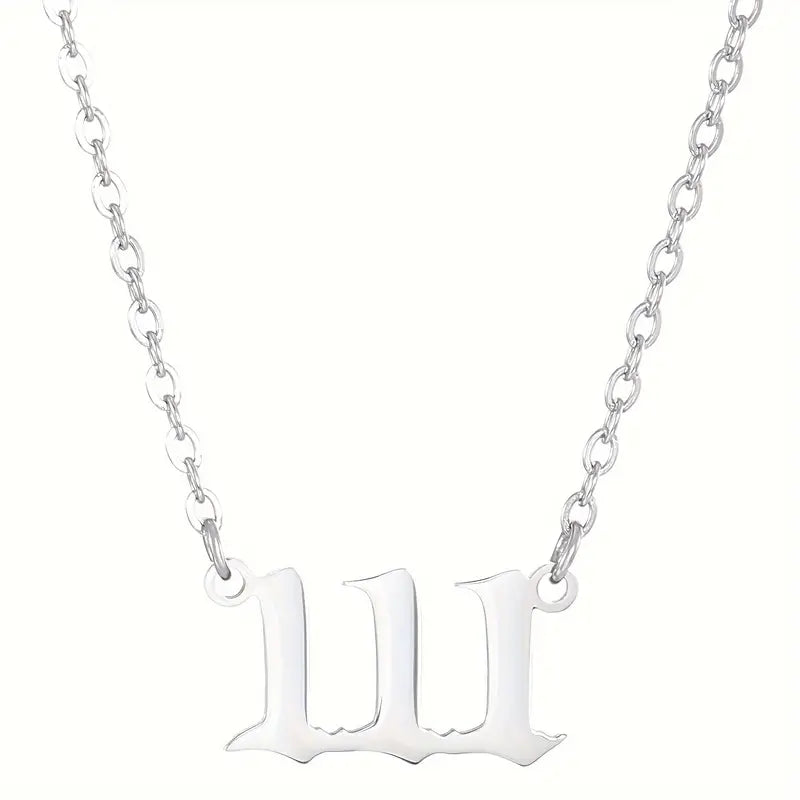Angel Number Necklace - Silver