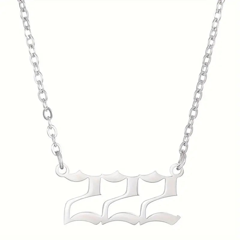 Angel Number Necklace - Silver