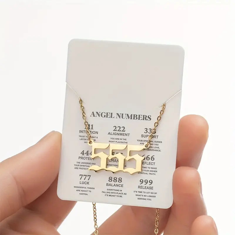 Angel Number Necklace - Gold