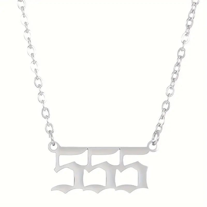 Angel Number Necklace - Silver