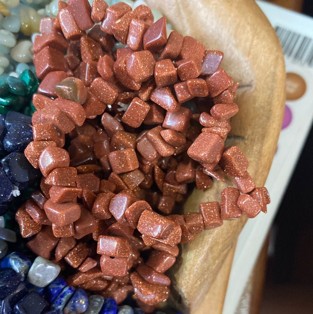 Red Goldstone Chip Bracelet