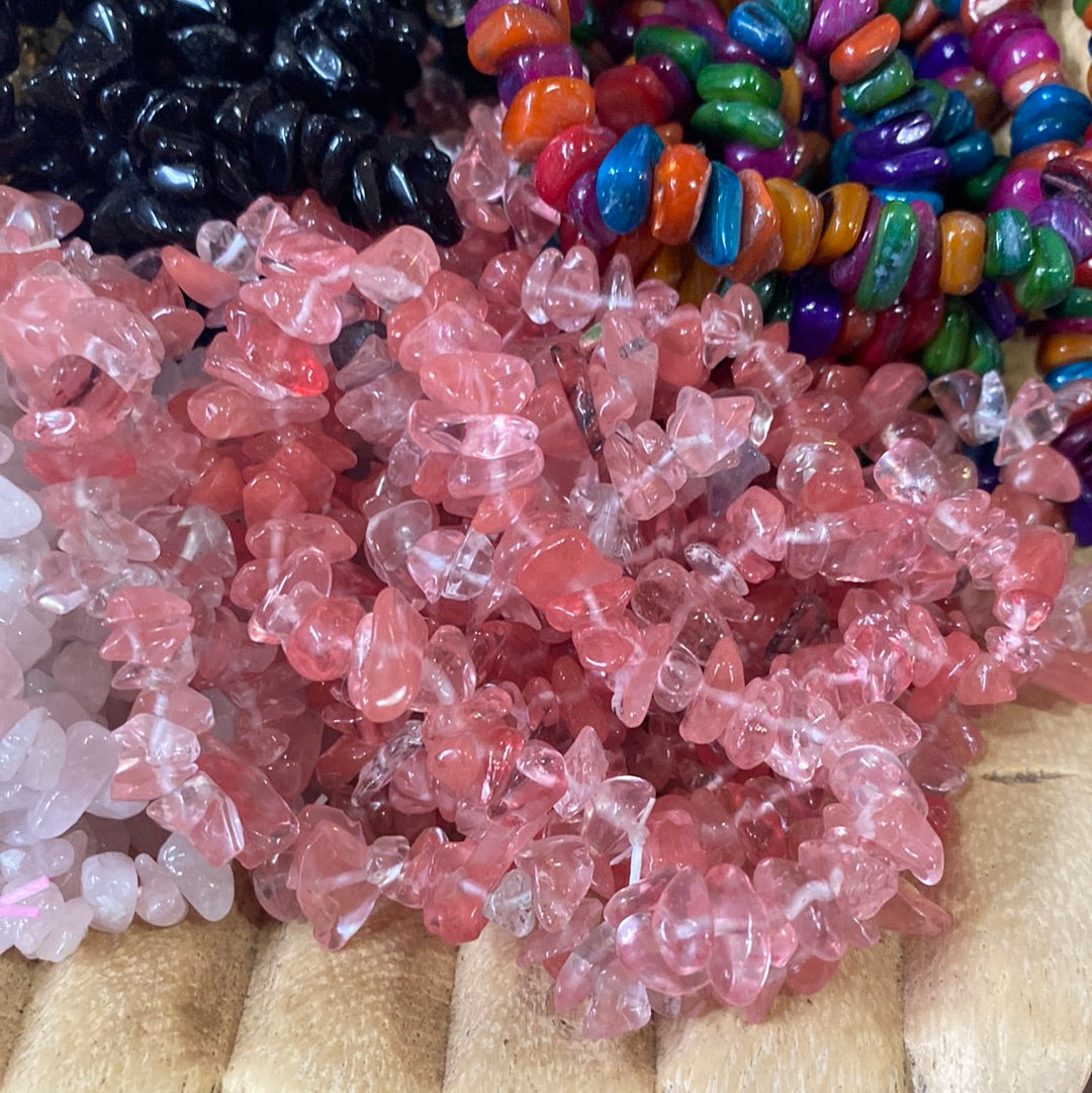 Cherry Quartz Chip Bracelet