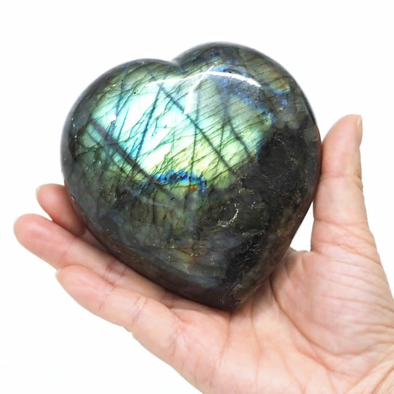 0.92kg Natural Labradorite Polished Heart Stone