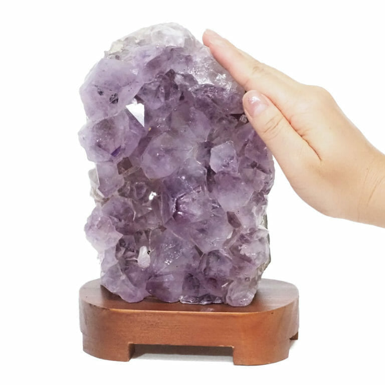 2.6kg Amethyst Crystal Lamp with Timber Base
