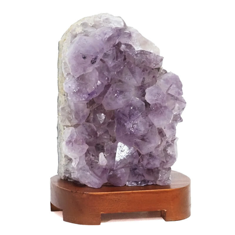2.6kg Amethyst Crystal Lamp with Timber Base