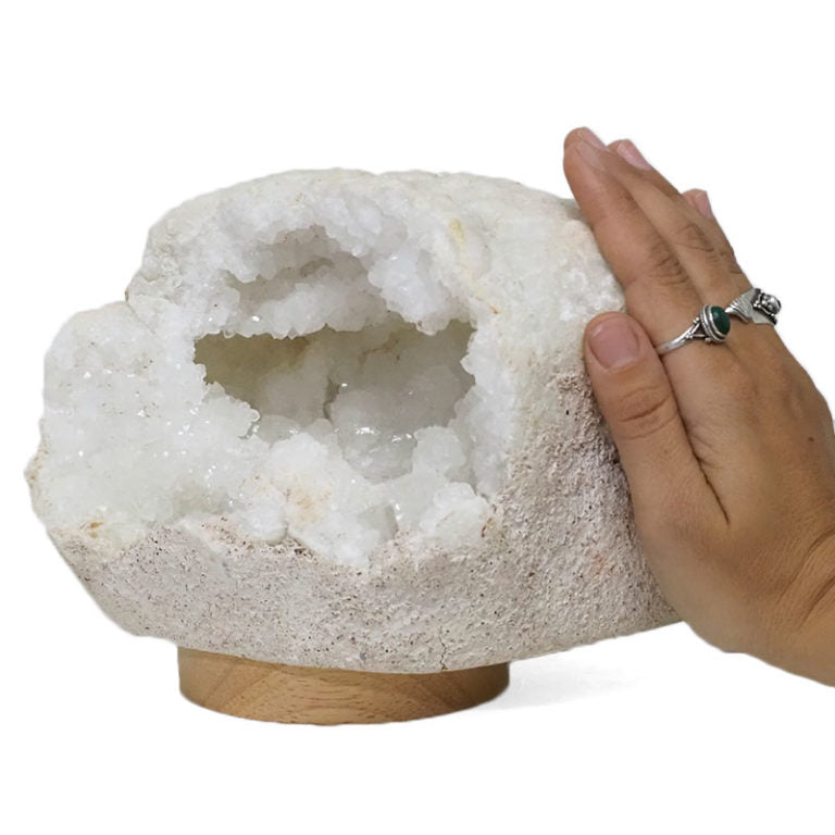 3.81kg Natural Calcite Geode Lamp with Large LED Light Base DB513