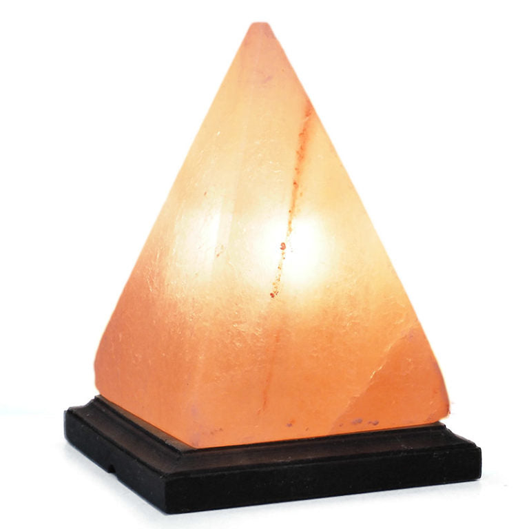 Pyramid Salt Lamp - Timber Base (12V-12W)