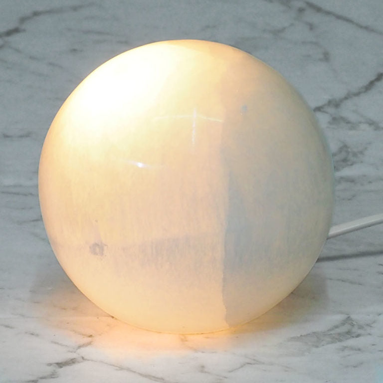 Selenite Sphere Lamp (No Base)