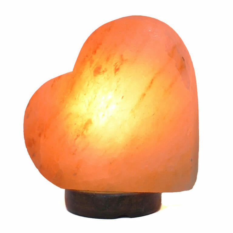 Sideways Heart Salt Lamp – Timber Base (12V – 12W)