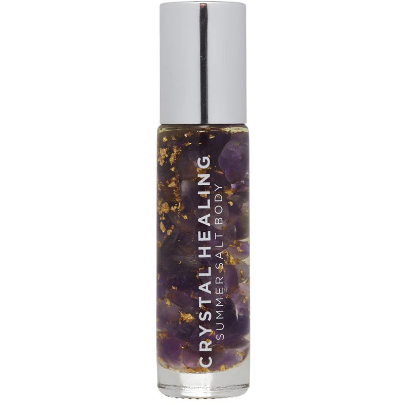 SLEEP Essential Oil Roller Amethyst Crystals 24k Gold 10ml - Inspire Me Naturally 