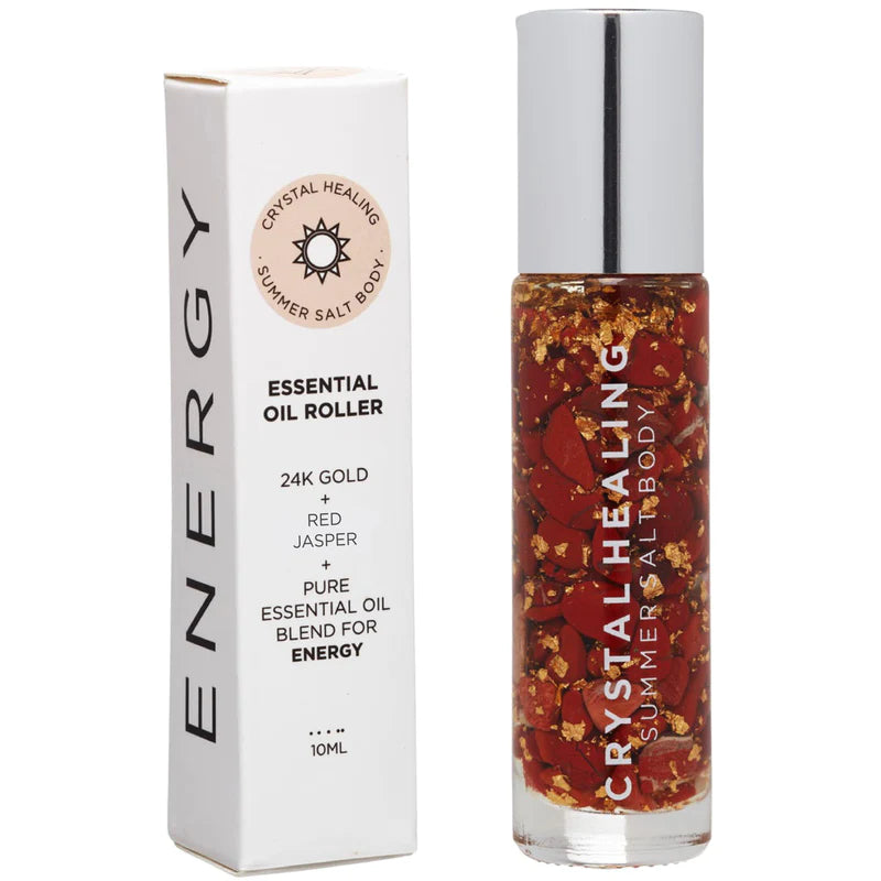 ENERGY Essential Oil Roller Red Jasper 24K Gold - 10ML - Inspire Me Naturally 