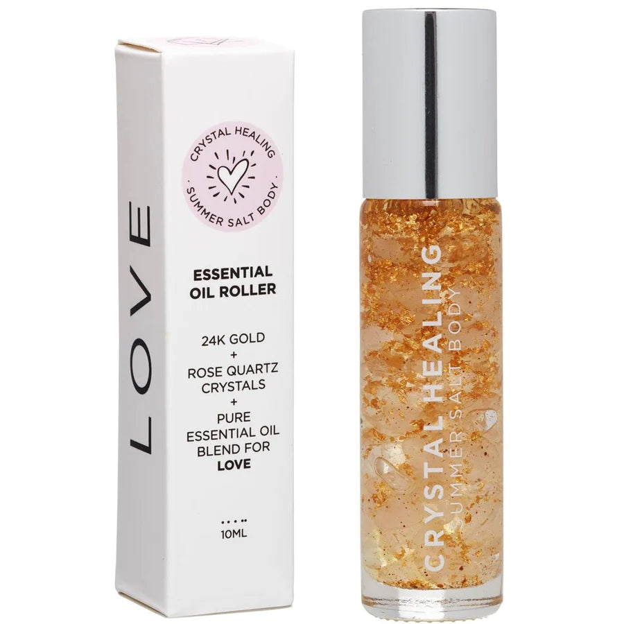 LOVE Essential Oil Roller Rose Quartz 24K Gold - 10ML - Inspire Me Naturally 