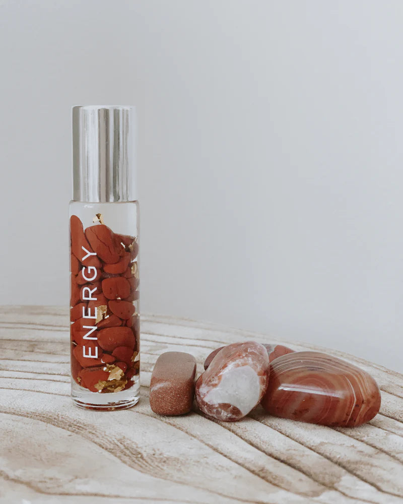 ENERGY Essential Oil Roller Red Jasper 24K Gold - 10ML - Inspire Me Naturally 