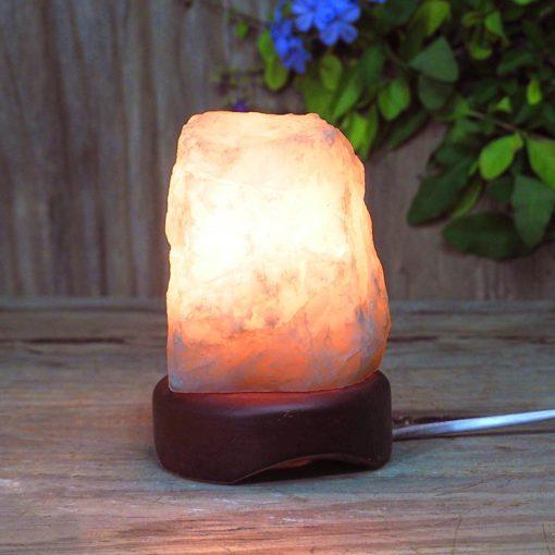 Rose Quartz Crystal Lamp with Timber Base - Inspire Me Naturally 