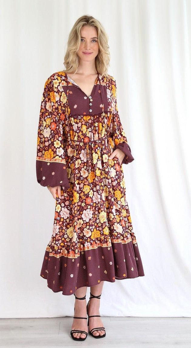 Long Dress S0809-237 Copper - Inspire Me Naturally 