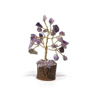Mini Crystal Chips Tree on Wooden Base - Inspire Me Naturally 