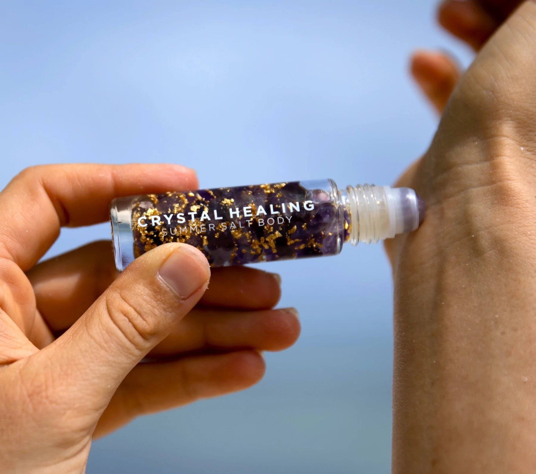 SLEEP Essential Oil Roller Amethyst Crystals 24k Gold 10ml - Inspire Me Naturally 