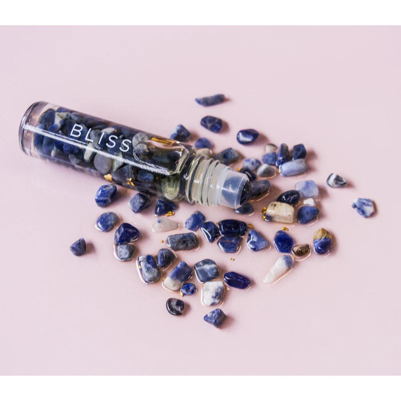 BLISS Essential Oil Roller Sodalite Crystals 24k Gold 10ml - Inspire Me Naturally 