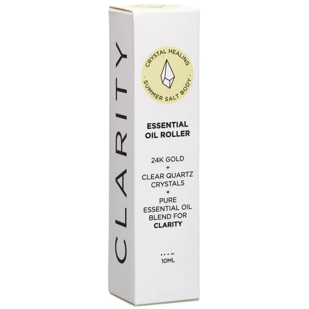 CLARITY Essential Oil Roller Clear Quartz 24K Gold - 10ML - Inspire Me Naturally 