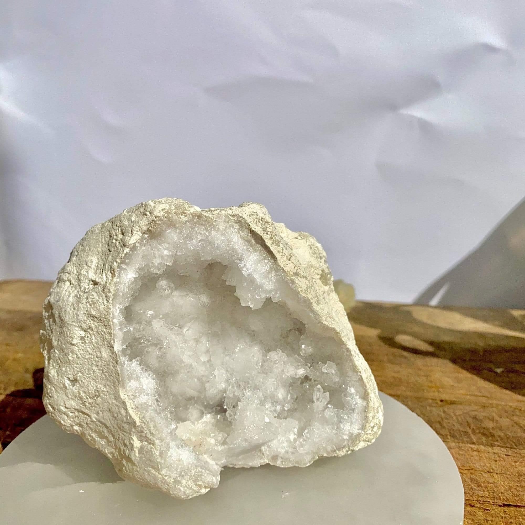 Clear Quartz Single Calcite Geode - Inspire Me Naturally 