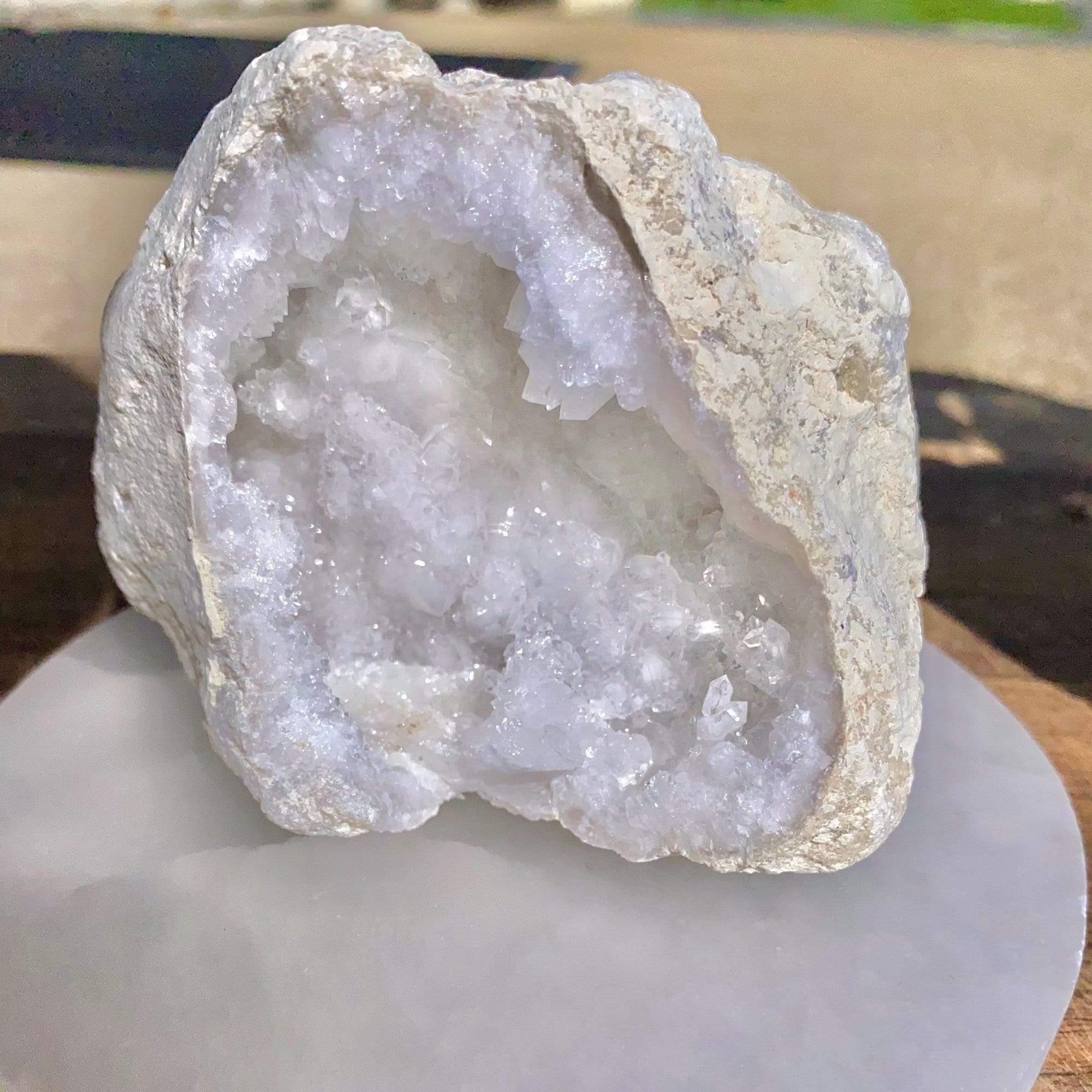 Clear Quartz Single Calcite Geode - Inspire Me Naturally 
