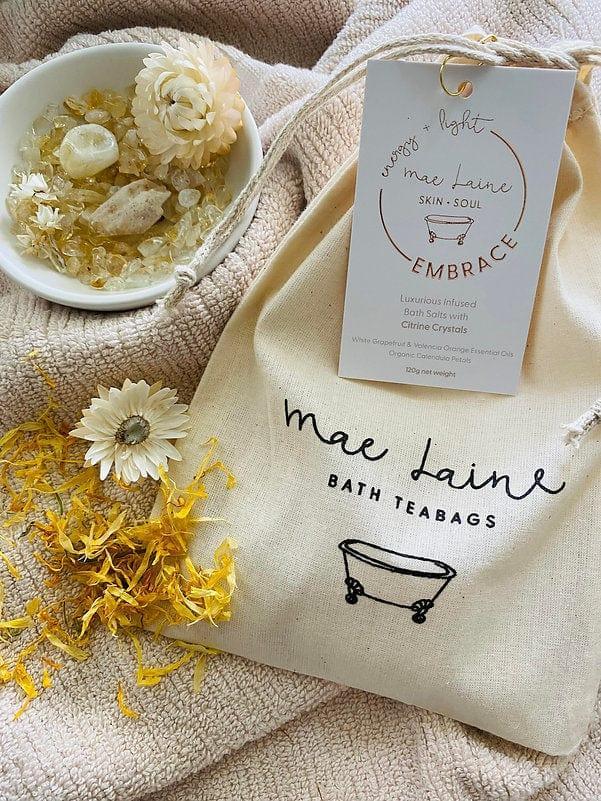 Embrace Bath Teabag with Citrine Crystals - Inspire Me Naturally 