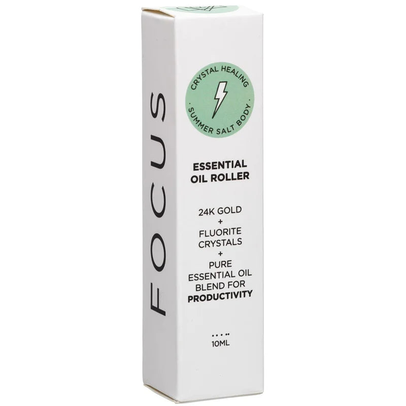 FOCUS Essential Oil Roller Fluorite 24K Gold - 10ML - Inspire Me Naturally 