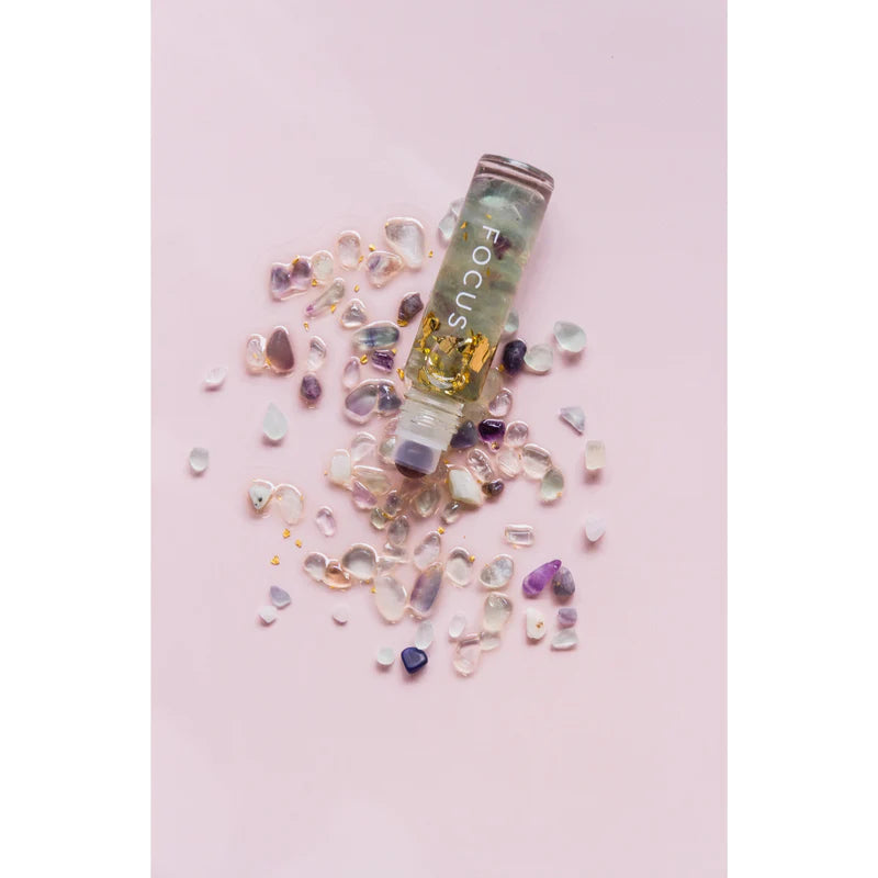 FOCUS Essential Oil Roller Fluorite 24K Gold - 10ML - Inspire Me Naturally 