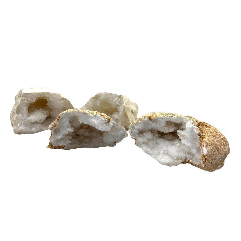 Clear Quartz Calcite Geode Pair - Inspire Me Naturally 