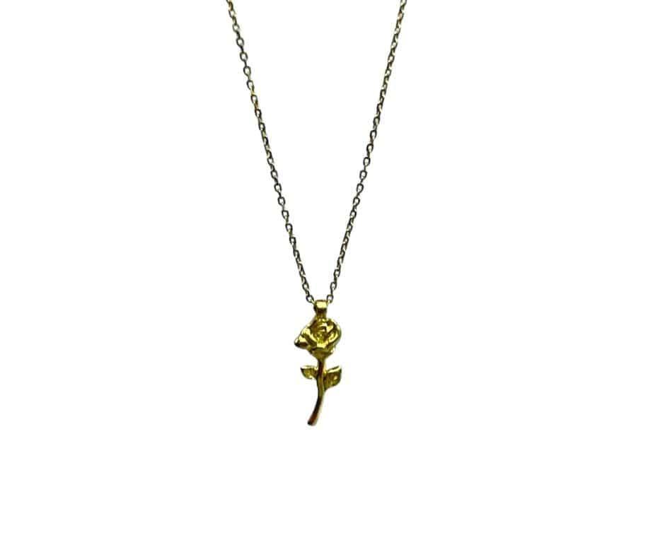 Gold Plated Necklace - Rose - Inspire Me Naturally 