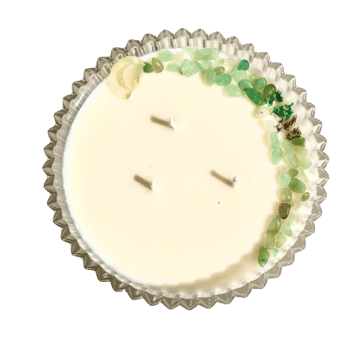 Green Aventurine Floral Luxe Candle - Inspire Me Naturally 