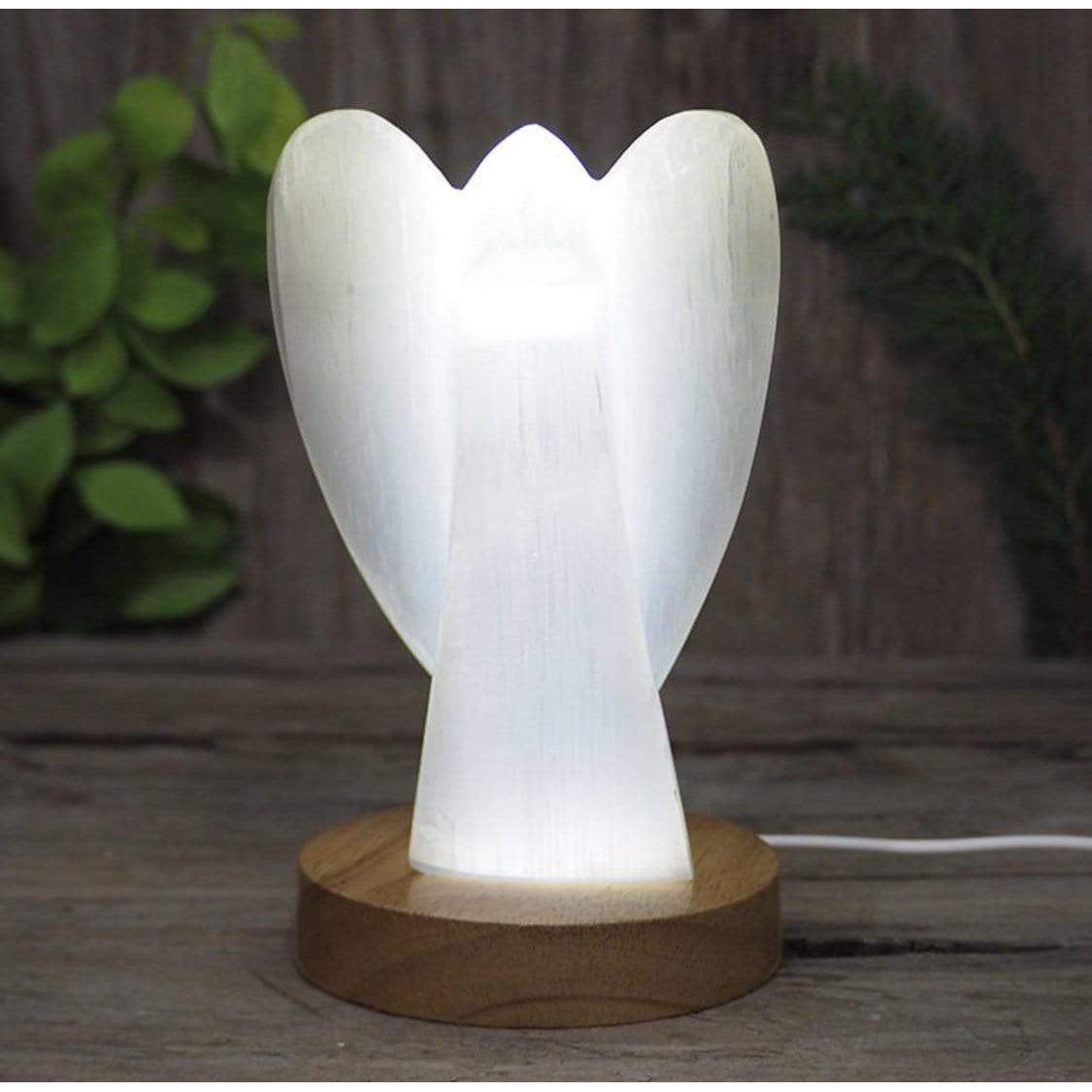 Selenite Angel LED Lamp Himalayan Salt Factory Inspire Me Naturally