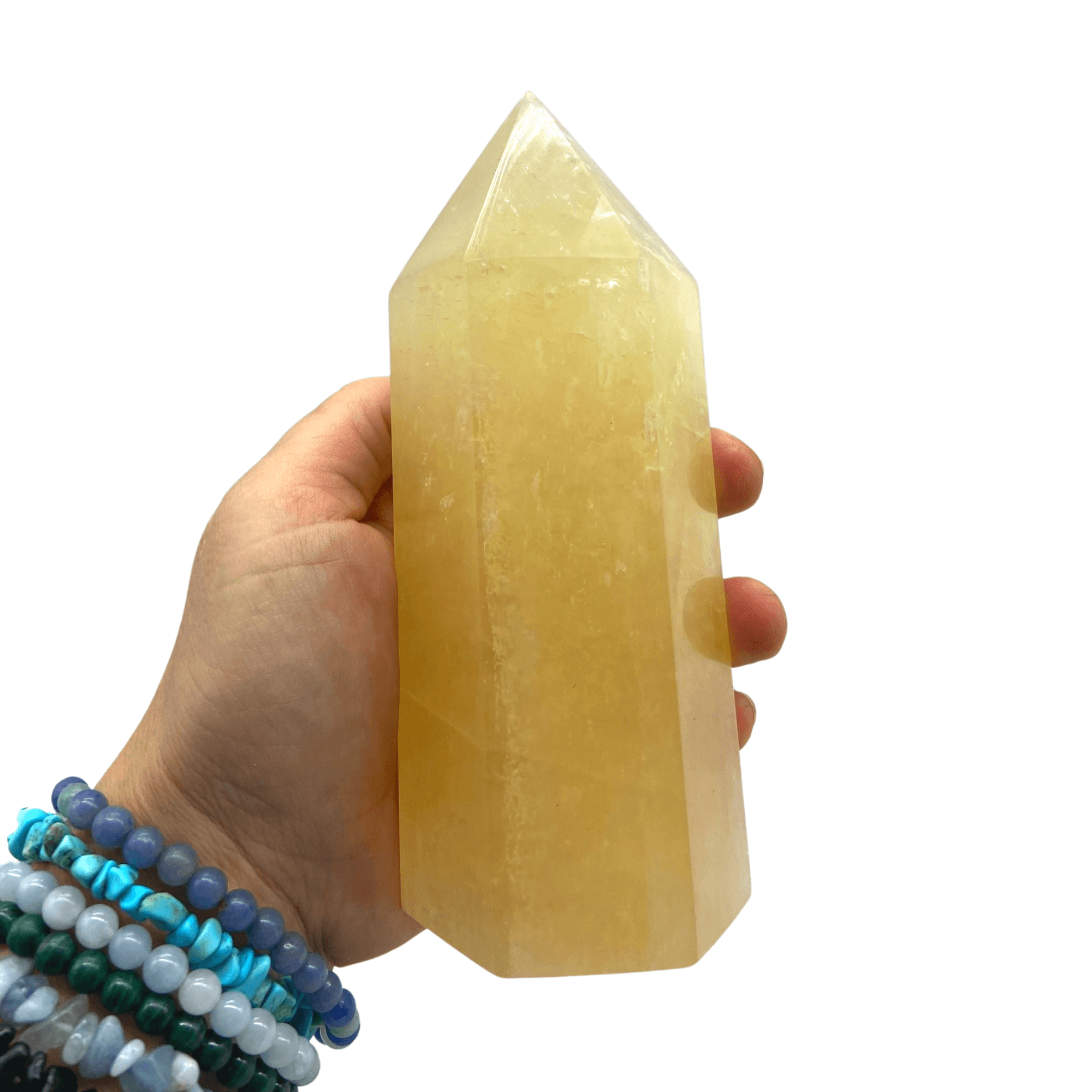 Honey Calcite Tower (15cm) 0.9kg - Inspire Me Naturally 