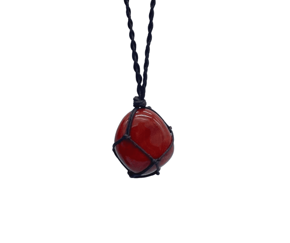 Large Mexican Crystal Necklace with Macrame Leather - Assorted - Inspire Me Naturally 