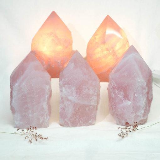 Rose Quartz Point Lamp - Inspire Me Naturally 