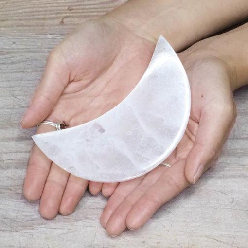 Selenite Moon Plate - Inspire Me Naturally 