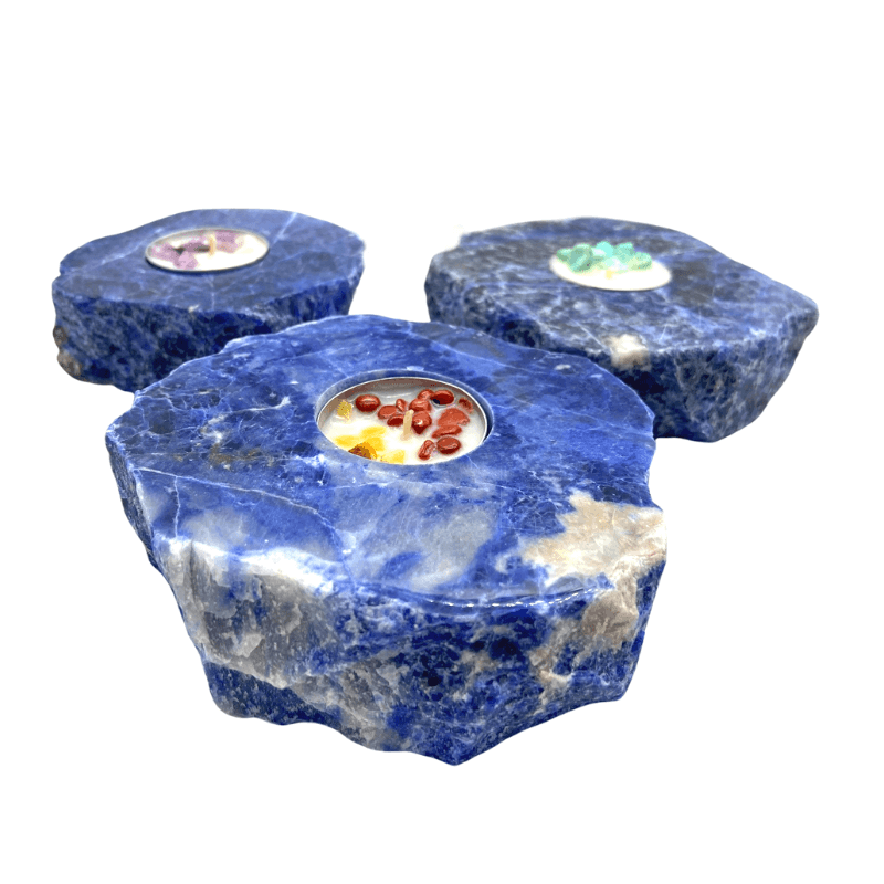 Sodalite Polished Tealight Candle Holder - Inspire Me Naturally 