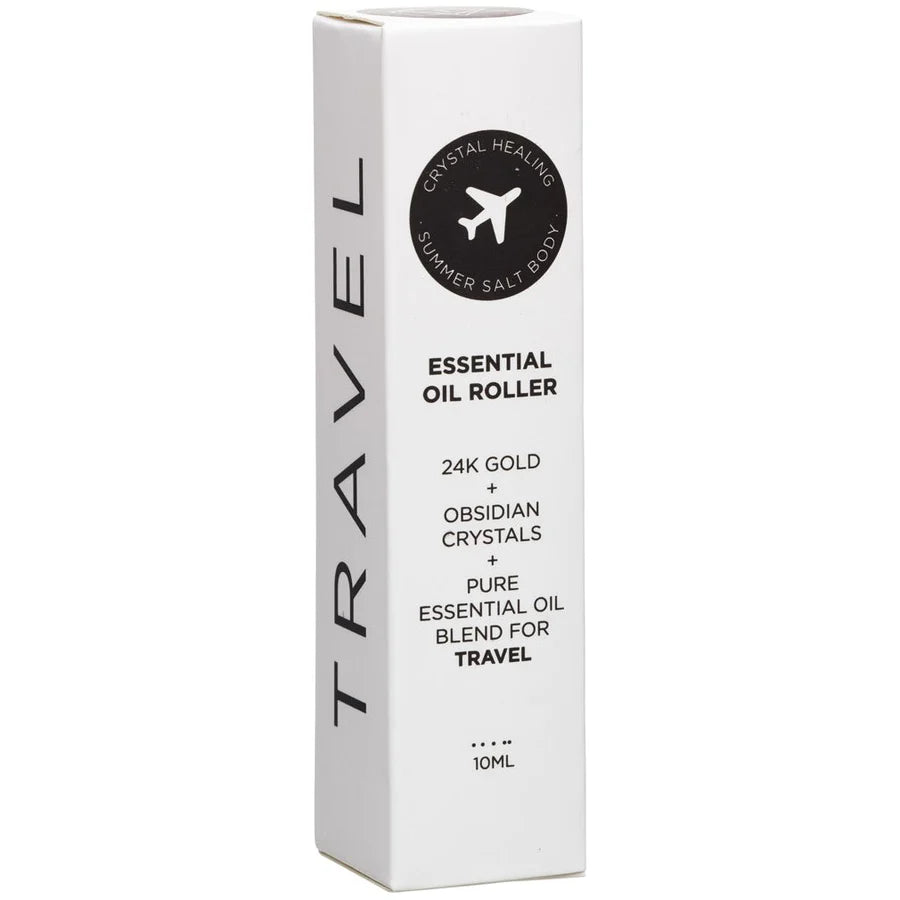 TRAVEL Essential Oil Roller Obsidian 24K Gold - 10ML - Inspire Me Naturally 
